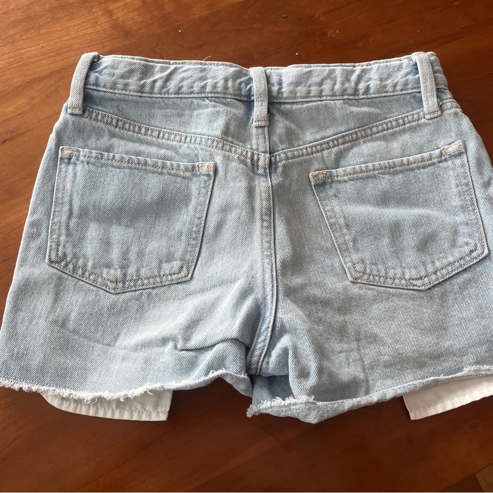 Old Navy Light Blue Ripped Jean Shorts Youth - Picture 2 of 3